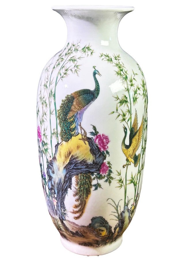 MTME Porcelain Figurines, Jingdezhen Decorative Flower vase, Melon Sr. Home Decor, Wedding Gifts, Aesthetic Sculpture Home décor (Peacock in Love) - Image 1